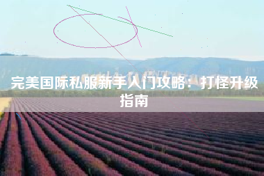 完美国际私服新手入门攻略:打怪升级指南