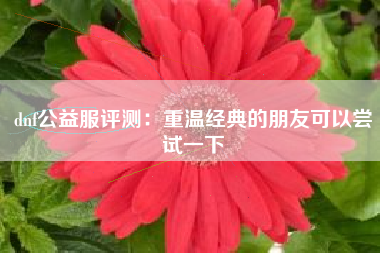 dnf公益服评测：重温经典的朋友可以尝试一下