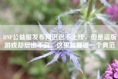 DNF公益服发布网迟迟不上线，但是盗版游戏却层出不穷，这里就要提一个典范