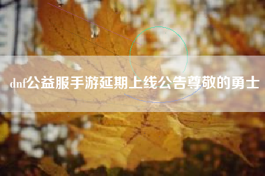 dnf公益服手游延期上线公告尊敬的勇士