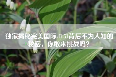 独家揭秘完美国际sf1.51背后不为人知的秘密，你敢来挑战吗？